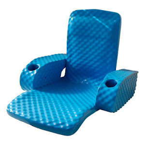 TRC Recreation Folding Baja Chair Swimming Pool Float Water Armchair Bahama Blue