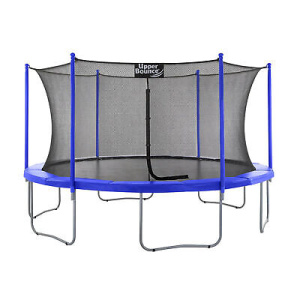 Upper Bounce 15 Foot Round Outdoor Trampoline Set with Safety Enclosure System